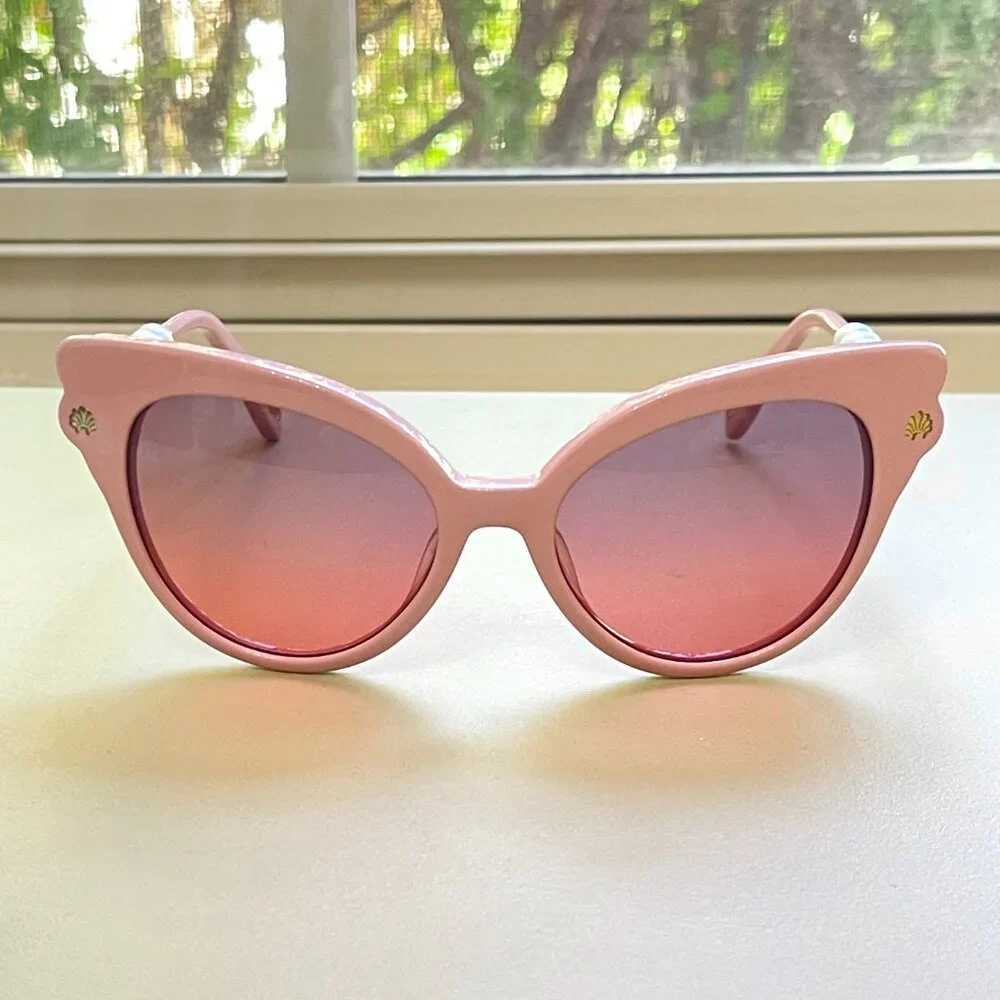 Lele Sadoughi Chelsea Sunglasses Blush Pink Pearl Cateye Hard To Find HTF